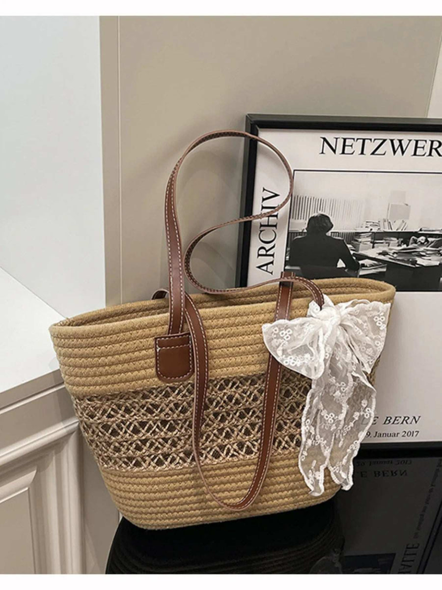 Woven Straw Shoulder Bag - Trendsi - Flyclothing LLC