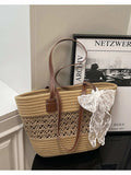 Woven Straw Shoulder Bag - Trendsi - Flyclothing LLC