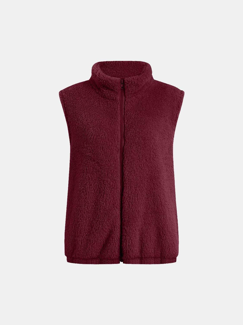Full Size Fuzzy Zip Up Vest Coat with Pockets - Trendsi - Flyclothing LLC