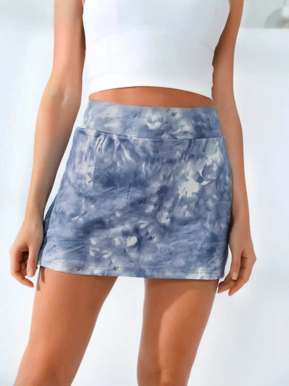 Quick-Dry Tie-Dye Wide Waistband Active Tennis Skirt - Trendsi - Flyclothing LLC