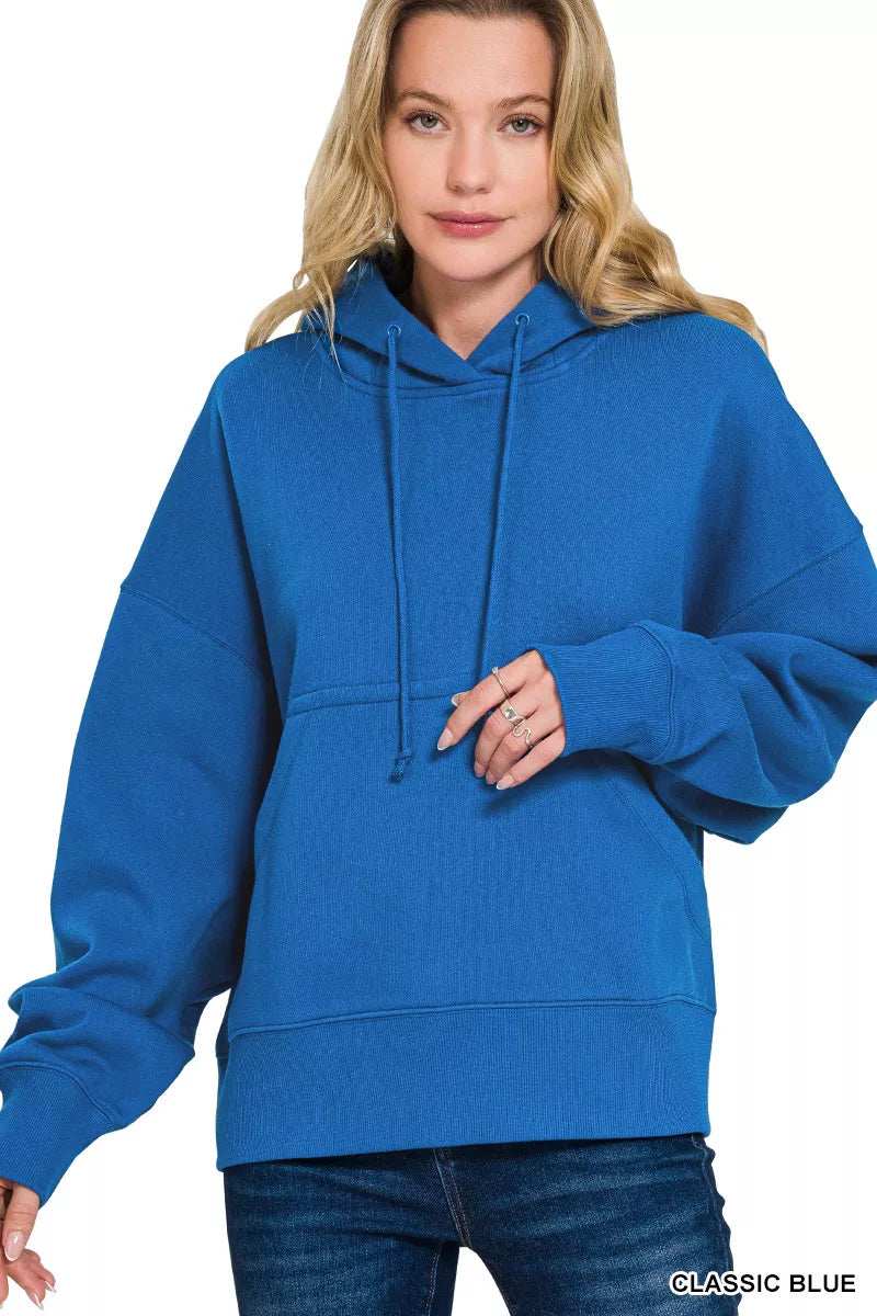 Zenana Oversized Fleece Kangaroo Pocket Hoodie - Trendsi - Flyclothing LLC