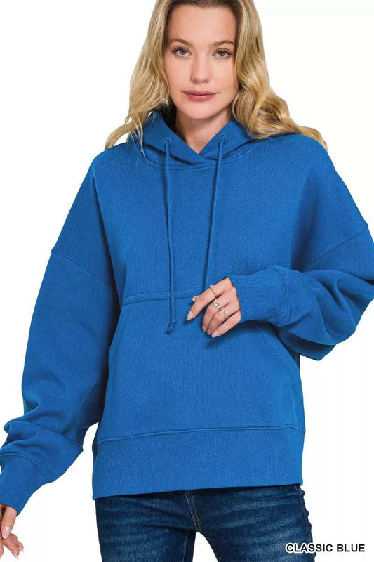 Zenana Oversized Fleece Kangaroo Pocket Hoodie - Trendsi - Flyclothing LLC
