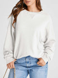 Waffle Knit Round Neck Long Sleeve T-Shirt - Trendsi - Flyclothing LLC