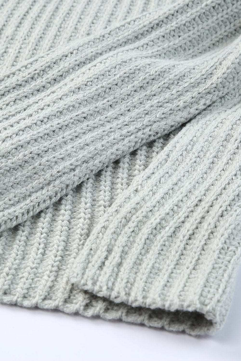 Side Slit Boat Neck Long Sleeve Sweater - Trendsi - Flyclothing LLC