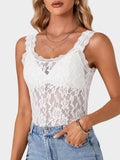 Lace Scoop Neck Tank - Trendsi - Flyclothing LLC