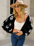 Angel Wings Flower Open Front Long Sleeve Cardigan - Trendsi - Flyclothing LLC