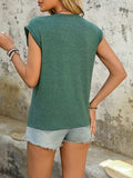 Perfee Round Neck Cap Sleeve T-Shirt - Trendsi - Flyclothing LLC