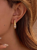 18K Gold-Plated Zircone Teardrop Earrings - Trendsi - Flyclothing LLC