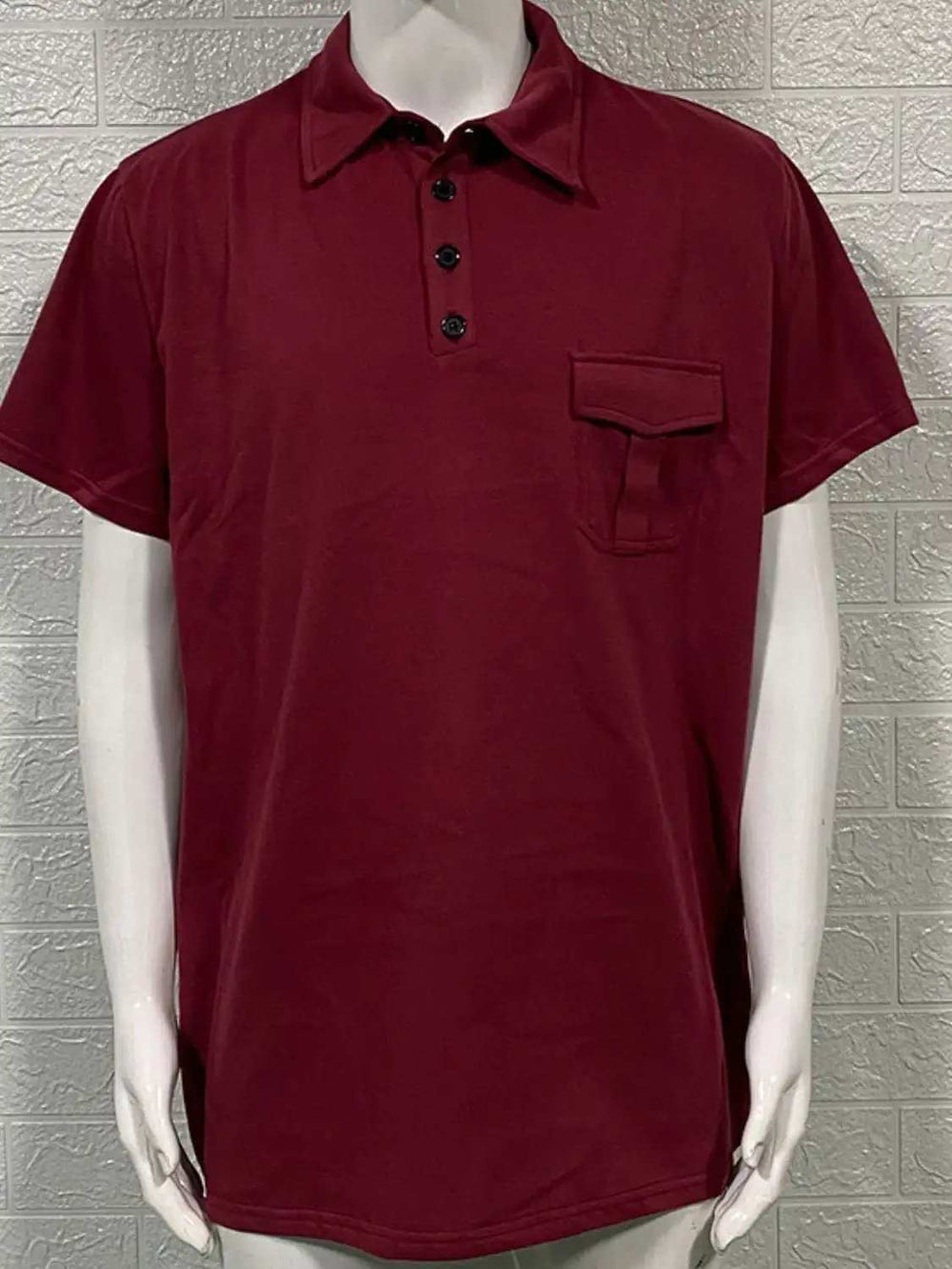 Men's Full Size Collared Neck Short Sleeve Polo Plus Size - Trendsi - Flyclothing LLC