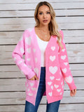 Angel Wings Heart Open Front Long Sleeve Cardigan - Trendsi - Flyclothing LLC