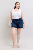 Judy Blue Full Size High Waist Back Flap Pocket Denim Shorts Plus Size - Trendsi - Flyclothing LLC