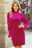 Frill Mock Neck Flounce Sleeve Mini Dress - Trendsi - Flyclothing LLC