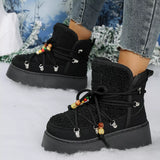 Lace-Up Platform Winter Boots - Trendsi - Flyclothing LLC