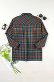 Plaid Button Up Long Sleeve Jacket - Trendsi - Flyclothing LLC
