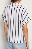 Striped Button Up Short Sleeve Shirt - Trendsi - Flyclothing LLC