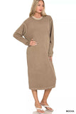 Zenana Soft Fleece Pigment Dye Sweatshirts Dress - Trendsi - Flyclothing LLC