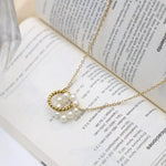 18K Gold-Plated Pearl Twisted Pendant Necklace - Trendsi - Flyclothing LLC