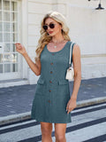 Scoop Neck Sleeveless Mini Tank Dress - Trendsi - Flyclothing LLC