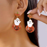 Halloween Ghost Pumpkin Dangle Earrings - Trendsi - Flyclothing LLC