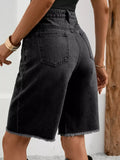 Ripped Frayed Hem Denim Shorts - Trendsi - Flyclothing LLC