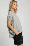 Umgee Exposed Seam Round Neck Batwing Sleeve Knit Top - Trendsi - Flyclothing LLC