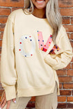 LOVE Patch Round Neck Sweater - Trendsi - Flyclothing LLC