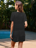 Openwork Round Neck Short Sleeve Cover-UP - Trendsi - Flyclothing LLC