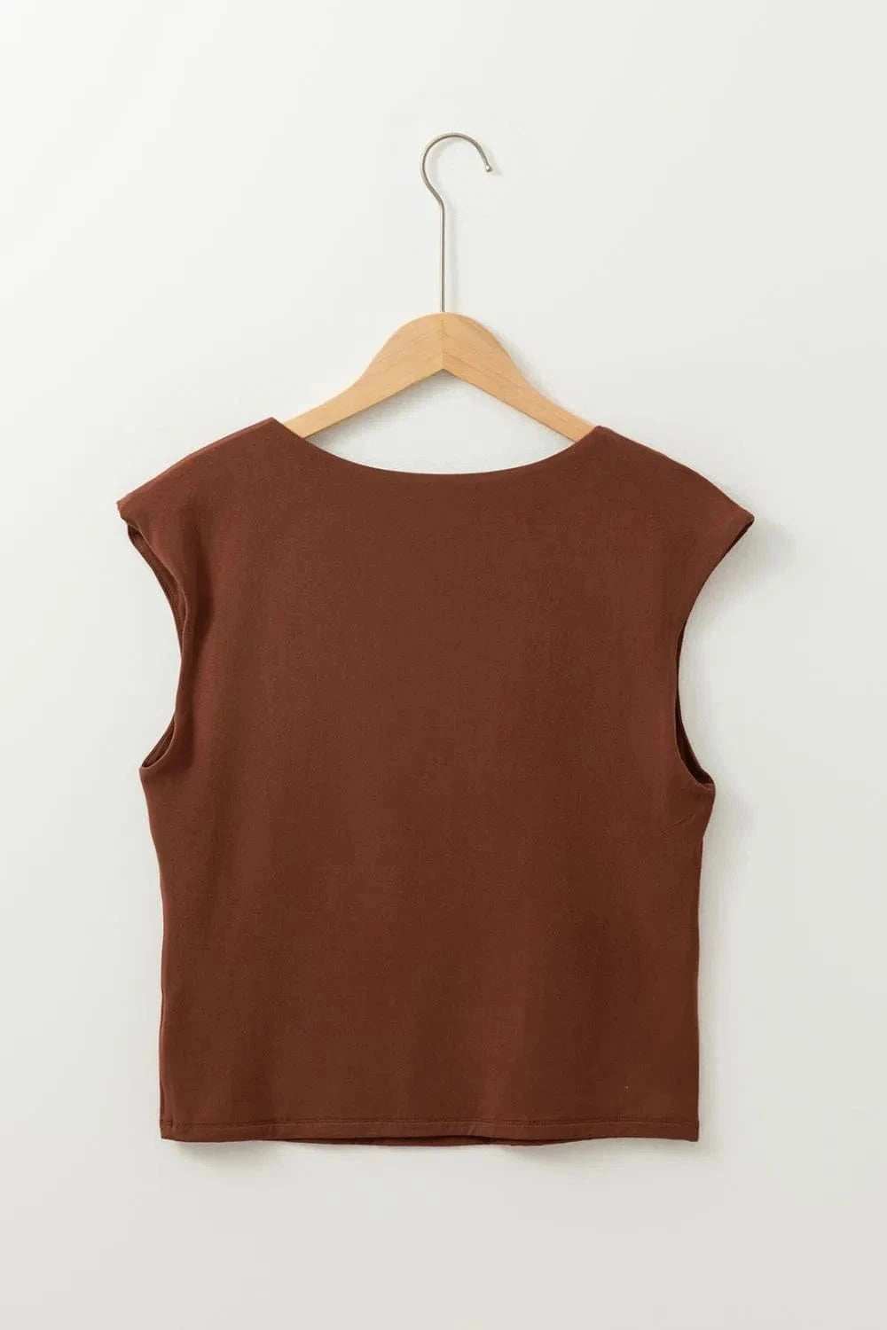 Round Neck Slim Cap Sleeve Top - Trendsi - Flyclothing LLC