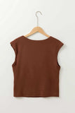 Round Neck Slim Cap Sleeve Top - Trendsi - Flyclothing LLC