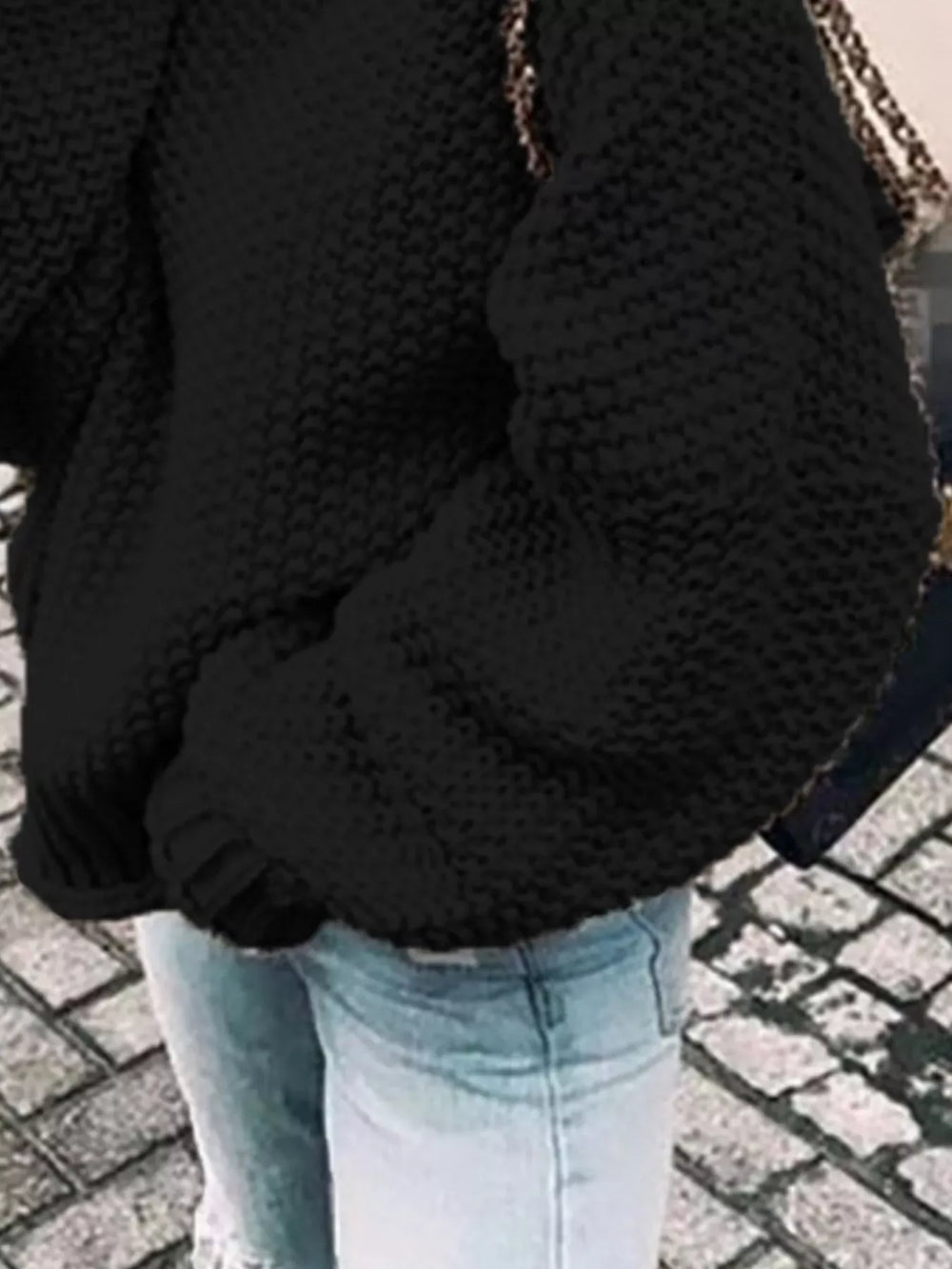 Full Size Chunky Knit Turtleneck Sweater Plus Size - Trendsi - Flyclothing LLC