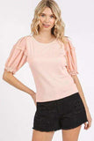 Mittoshop Frill Round Neck Half Sleeve Blouse - Trendsi - Flyclothing LLC