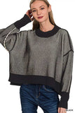 Zenana Ribbed Exposed Seam Two Tone Sweater - Trendsi - Flyclothing LLC