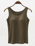 Full Size Wide Strap Modal Tank with Bra - Trendsi - Flyclothing LLC