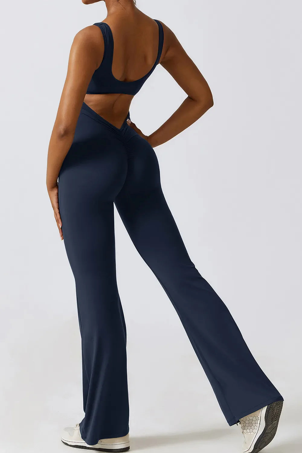 Basic Bae Cutout Ruched Bootcut Sleeveless Active Jumpsuit - ShopBasicbae - Flyclothing LLC