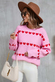 Angel Wings Heart Round Neck Long Sleeve Sweater - Trendsi - Flyclothing LLC