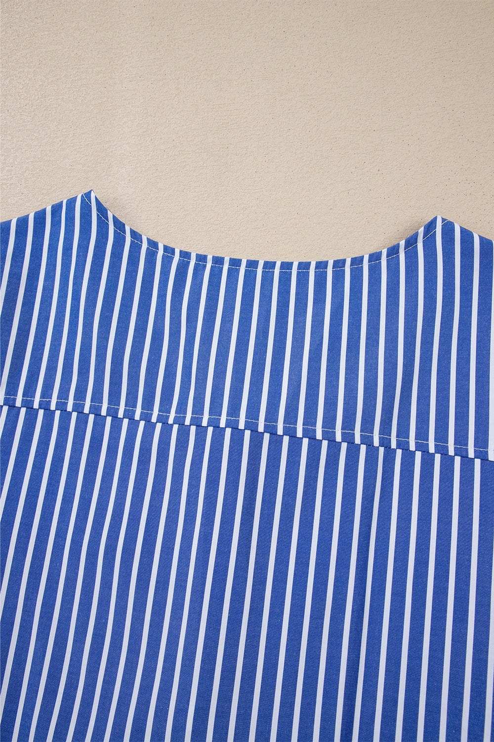 Stripe Tied Front Puff Short Sleeve Top - Trendsi - Flyclothing LLC