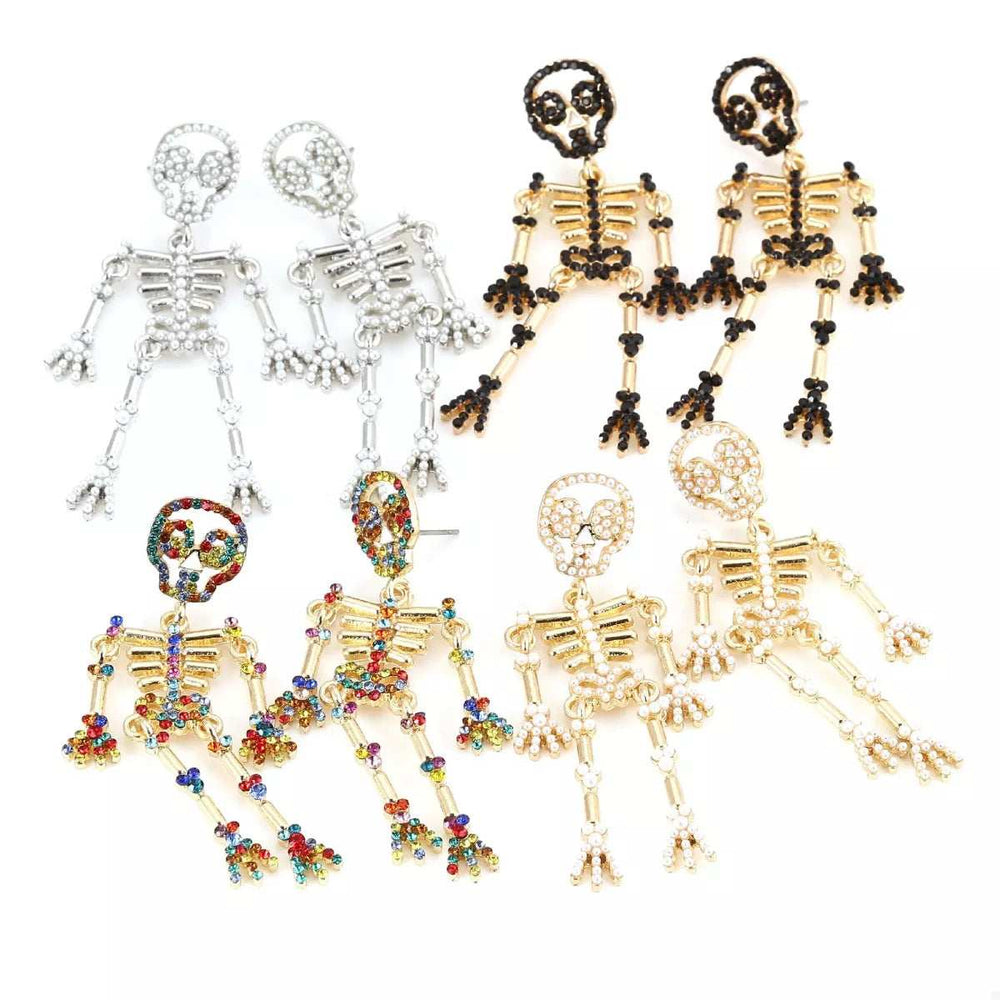 Halloween Skeleton Statement Earrings - Trendsi - Flyclothing LLC