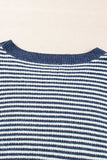 Striped Boat Neck Long Sleeve Sweater - Trendsi - Flyclothing LLC