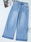 High Waist Wide Leg Washed Jeans - Trendsi - Flyclothing LLC