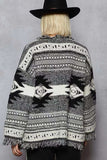 POL Open Front Geometric Print Cardigan with Fringe Detail - Trendsi - Flyclothing LLC