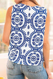 Printed Crew Neck Sleeveless Top - Trendsi - Flyclothing LLC