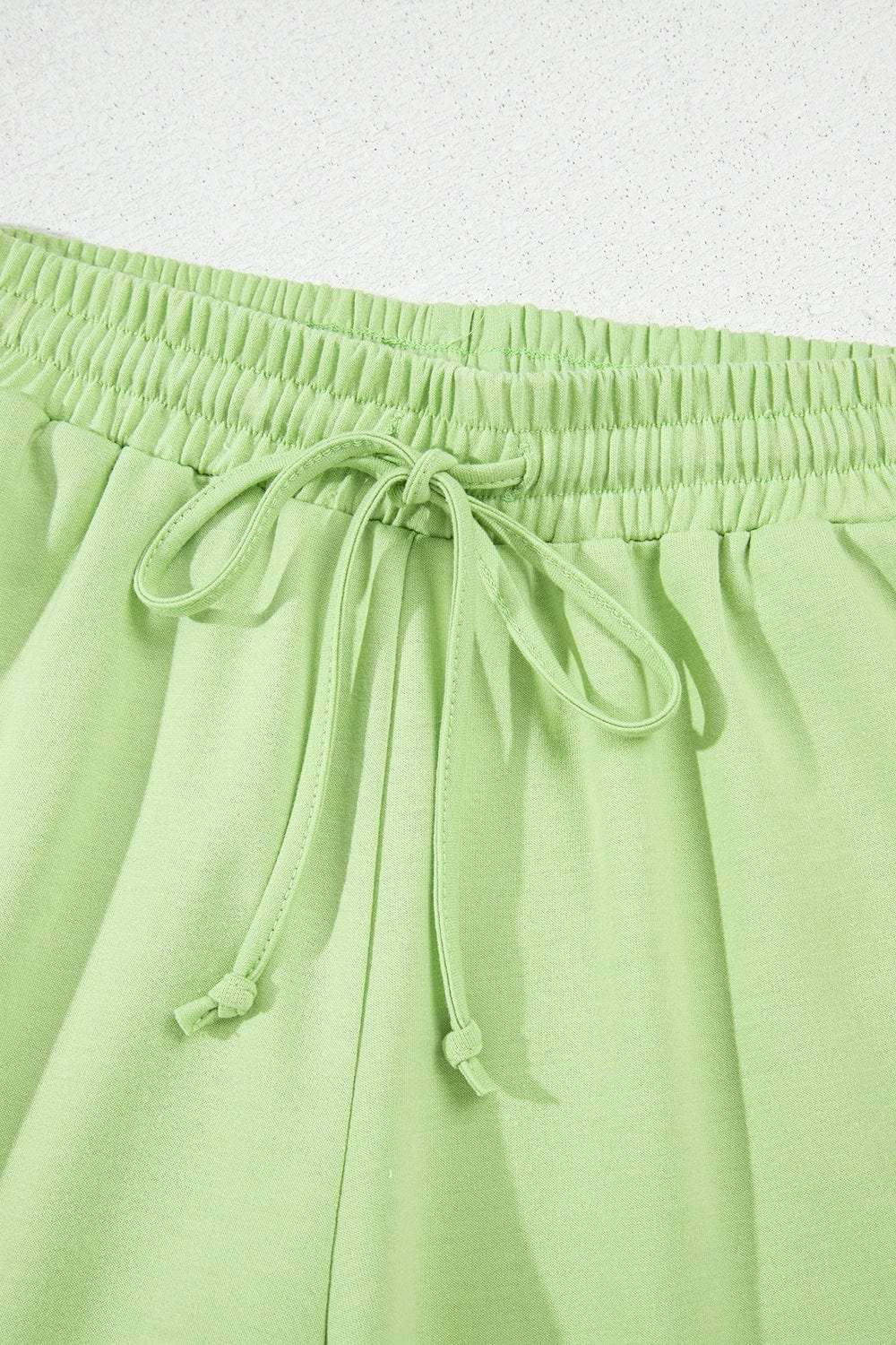 Loose V Neck Half Sleeve Tee and Drawstring Shorts Plus Size - Trendsi - Flyclothing LLC