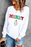 MERRY Round Neck Long Sleeve Sweatshirt - Trendsi - Flyclothing LLC