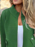 Full Size Textured Knit Zip Up Outerwear Plus Size - Trendsi - Flyclothing LLC