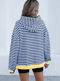 Drawstring Striped Long Sleeve Hoodie - Trendsi - Flyclothing LLC