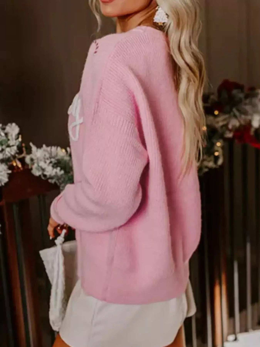 Merry Candy Cane Christmas Crew Neck Sweater - Trendsi - Flyclothing LLC