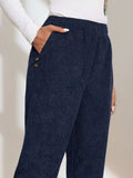 Corduroy Elastic Waist Cropped Pants - Trendsi - Flyclothing LLC