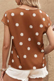 Daisy Printed Round Neck Short Sleeve Blouse - Trendsi - Flyclothing LLC