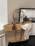 Woven Straw Shoulder Bag - Trendsi - Flyclothing LLC