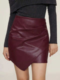 Ruched Mini Skirt with Zipper - Trendsi - Flyclothing LLC